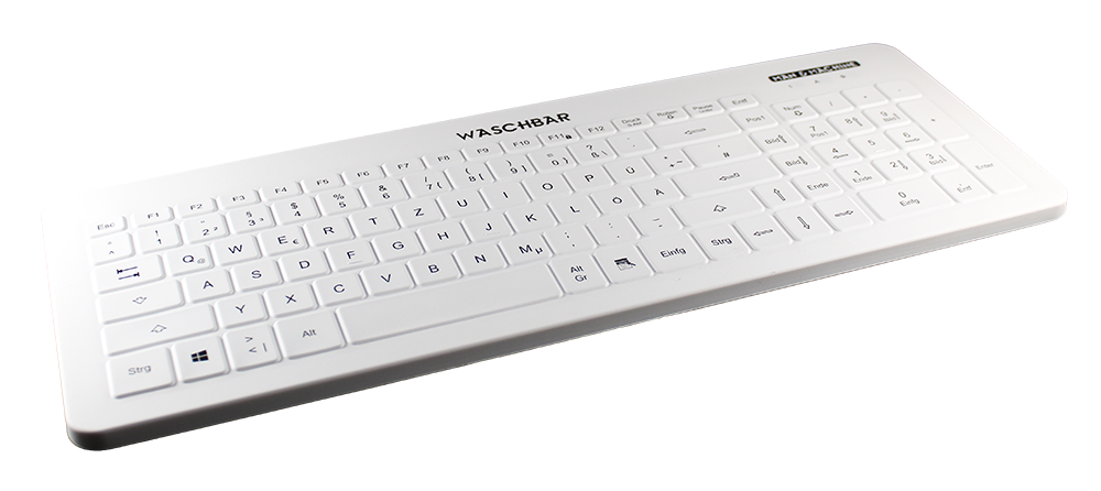 Hygiene-Tastatur (L) desinfizierbar, Standardformat, flach