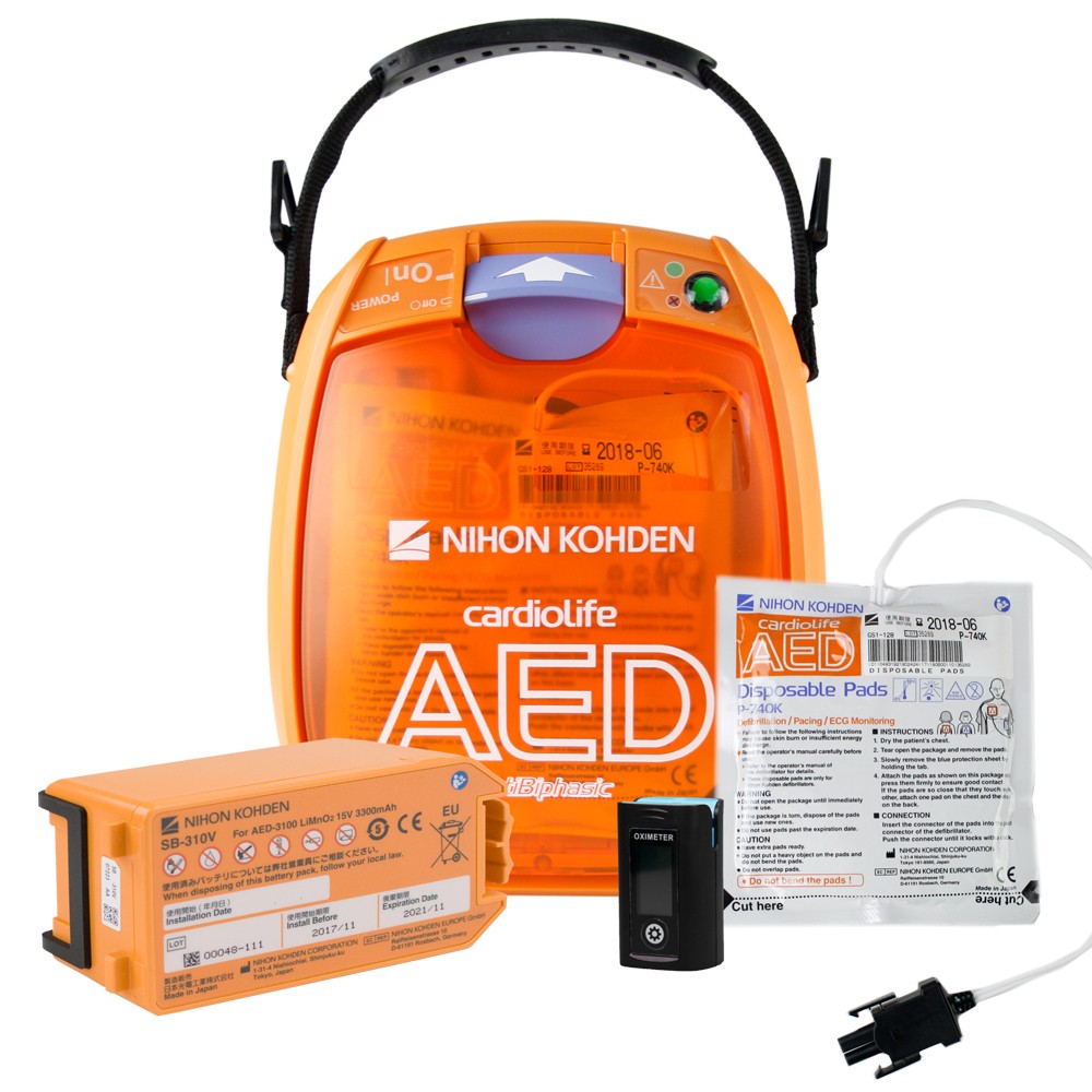 Bundle: Defibrillator Cardiolife AED 3100 + Fingerpulsoximeter PC-60F