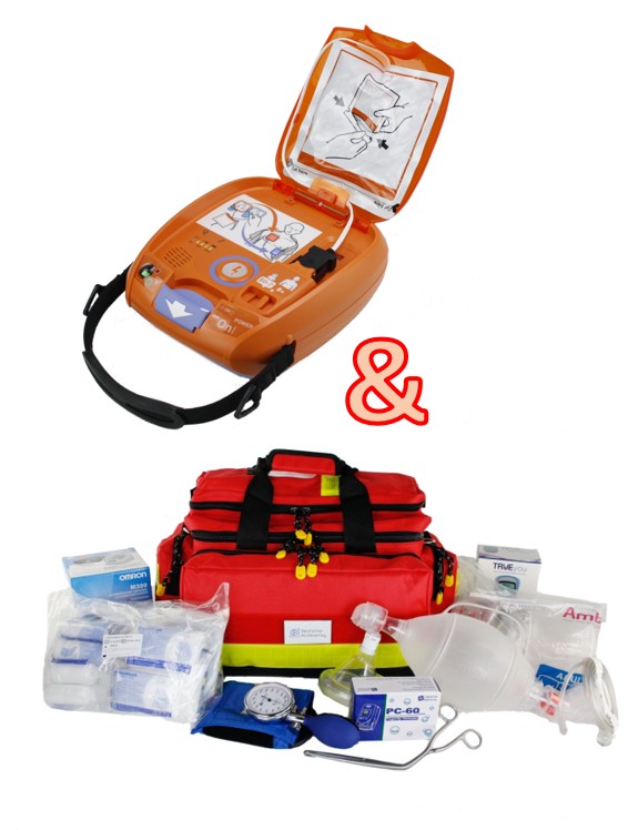 Notfallset DENTAL BASIC: AED 3100 + Notfalltasche mit Füllung