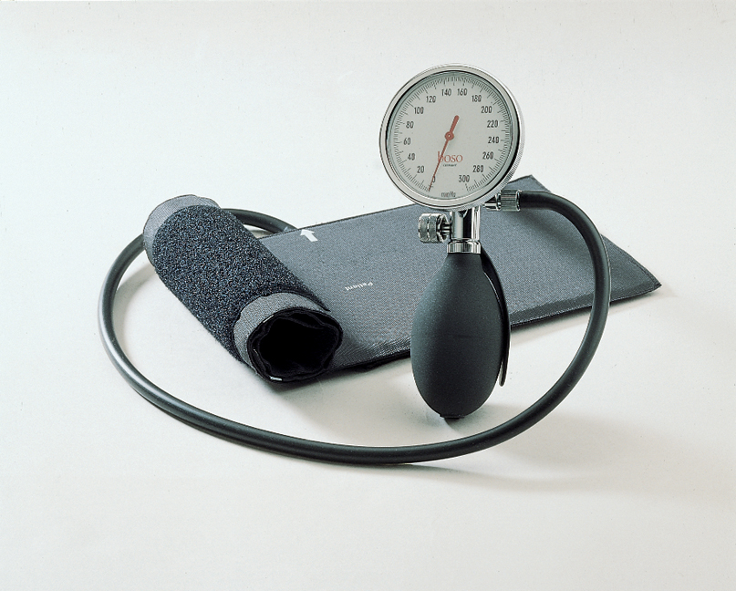 boso solid Blutdruckmessgerät Ø 60 mm mit Klettenmanschette, Einschlauch