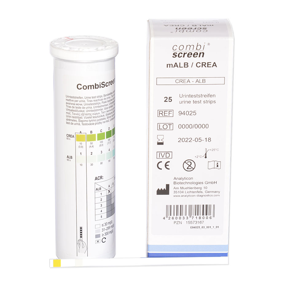 CombiScreen mALB / CREA Urinteststreifen (25 Stk.)