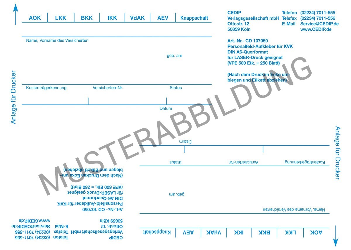 Personalienfeld Etiketten (2er) für Laserdrucker